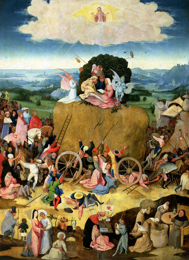 The Haywain: central panel of the triptych, c.1500 (oil on panel) od Hieronymus Bosch