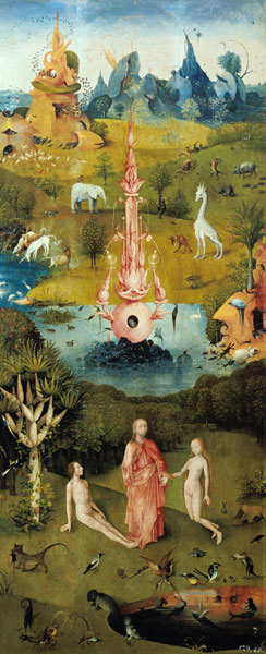 Garden of Earthly Delights - Garden of Eden aka Paradise (left panel) od Hieronymus Bosch