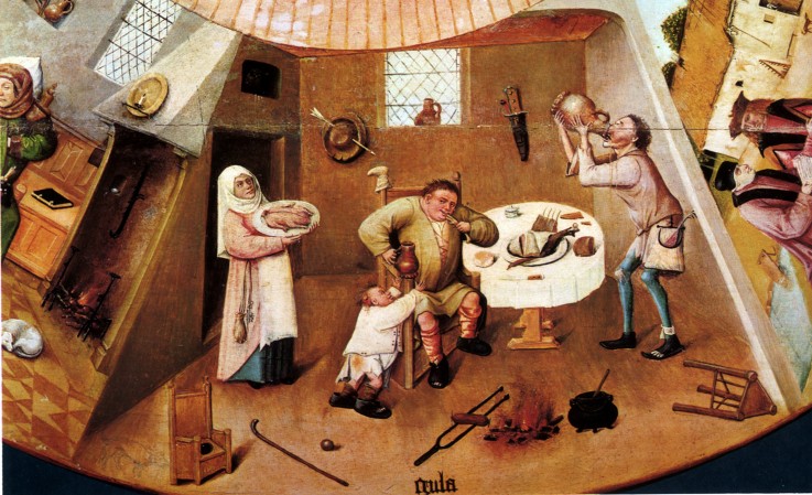 The Seven Deadly Sins and the Four Last Things. Detail: Gluttony od Hieronymus Bosch