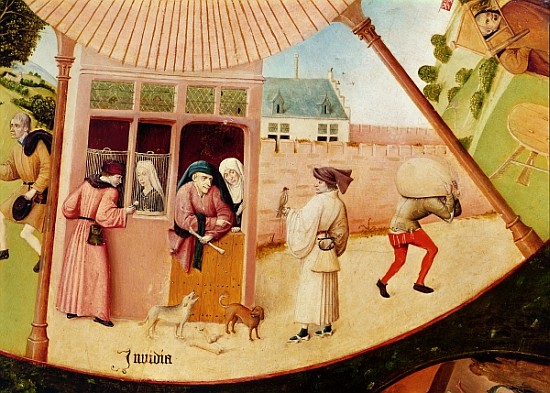 Envy, detail from the Table of the Seven Deadly Sins and the Four Last Things, c.1480 od Hieronymus Bosch
