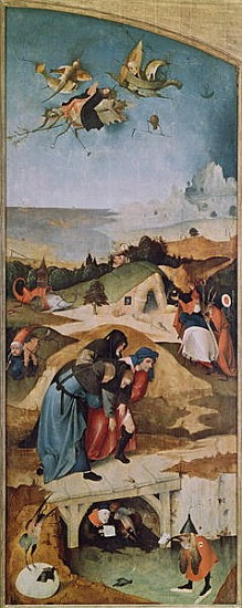 Left wing of the Triptych of the Temptation of St. Anthony (see 159327) od Hieronymus Bosch