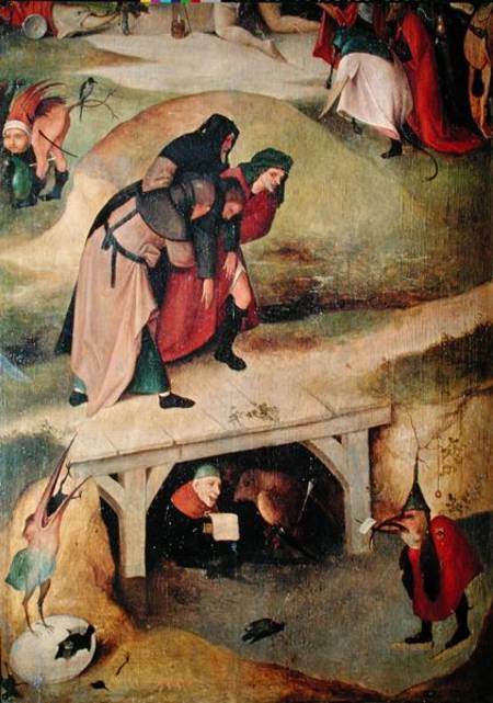 Temptation of St. Anthony, detail from left hand panel of the triptych od Hieronymus Bosch