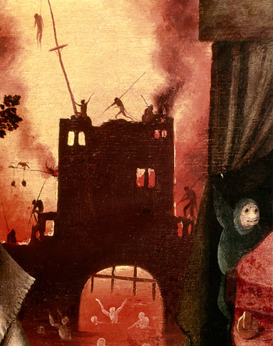 Tondal's Vision, detail of the burning gateway od Hieronymus Bosch