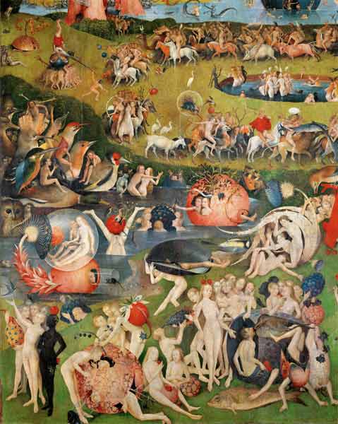 The Garden of Earthly Delights: Allegory of Luxury, detail of the central panel od Hieronymus Bosch