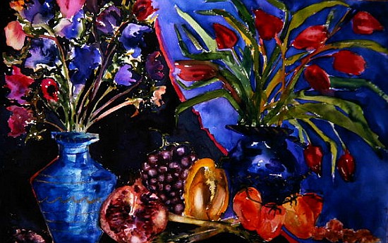 Anemones and Tulips, 2006 (w/c on paper)  od Hilary  Rosen