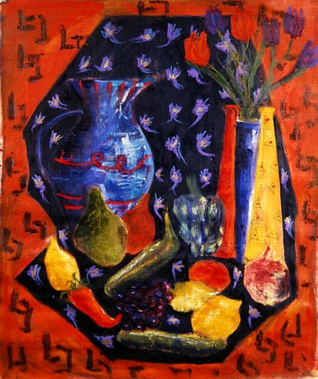 Blue and Red Jug, 2003 (oil on canvas)  od Hilary  Rosen