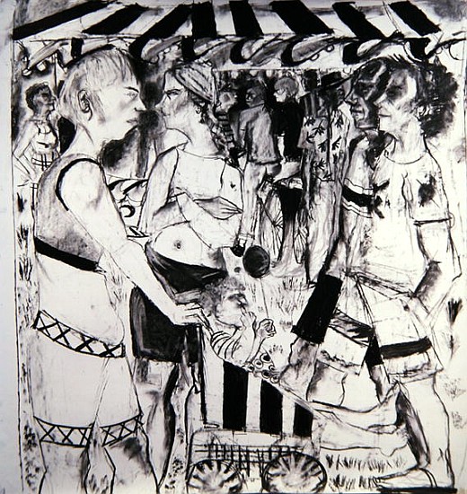 Fair at the Park, 2006 (charcoal on paper)  od Hilary  Rosen