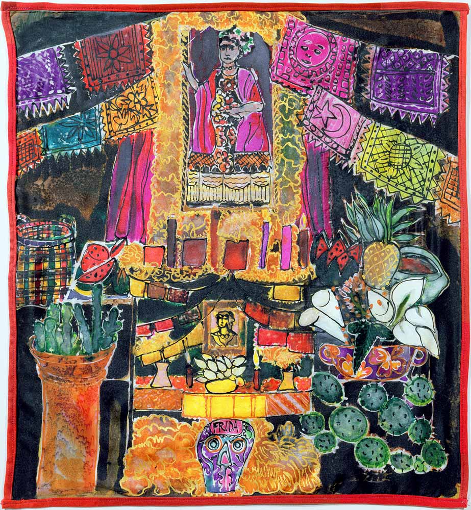 Frida Kahlo (1910-54) Shrine, 2005 (dyes on silk)  od Hilary  Simon