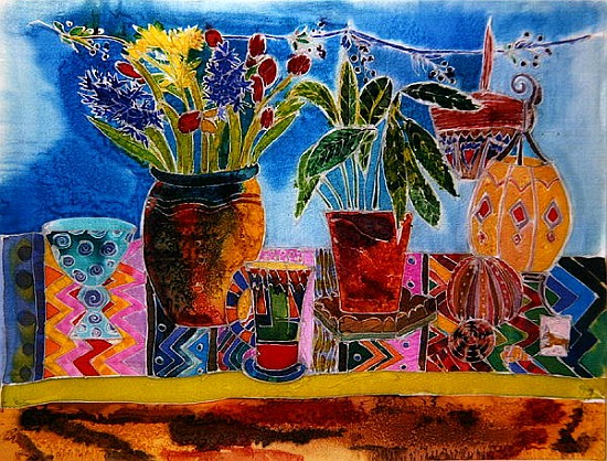 Artist''s Sideboard, 2006 (dyes on silk)  od Hilary  Simon