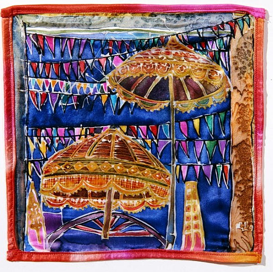 Balinese parasols, 2005 (dyes on silk)  od Hilary  Simon