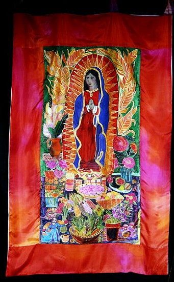 Celebration to the Virgin of Guadeloupe, 2005 (dyes on silk)  od Hilary  Simon