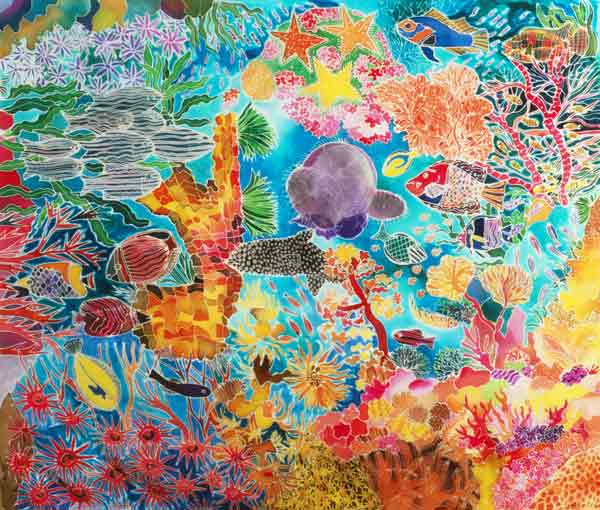 Tropical Coral, 1993 (coloured ink on silk)  od Hilary  Simon
