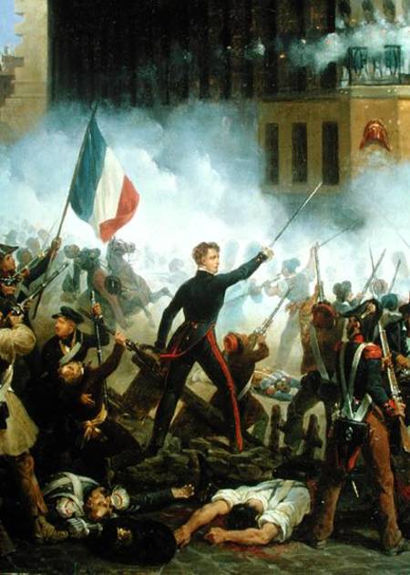 Battle in the Rue de Rohan, 28th July 1830 od Hippolyte Lecomte