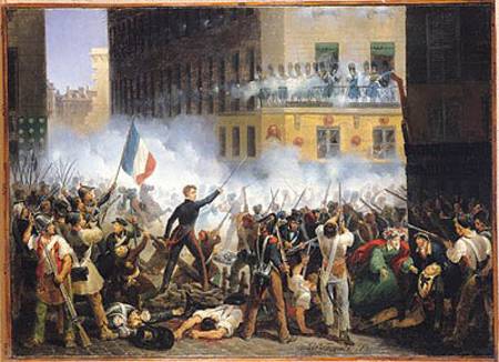 Battle in the rue de Rohan, 28th July 1830 od Hippolyte Lecomte