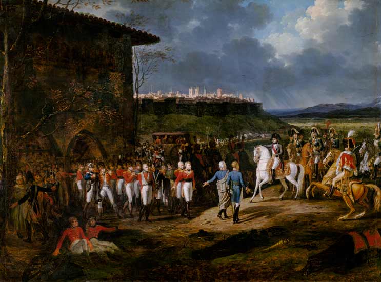 The English Prisoners at Astorga Being Presented to Napoleon Bonaparte (1769-1821) in 1809 od Hippolyte Lecomte