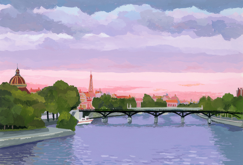 Sunset in Paris, the Seine river od Hiroyuki Izutsu