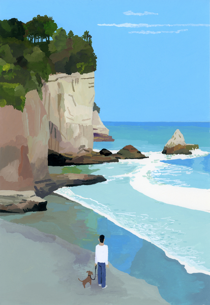 Peaceful coast with waves and cliffs od Hiroyuki Izutsu