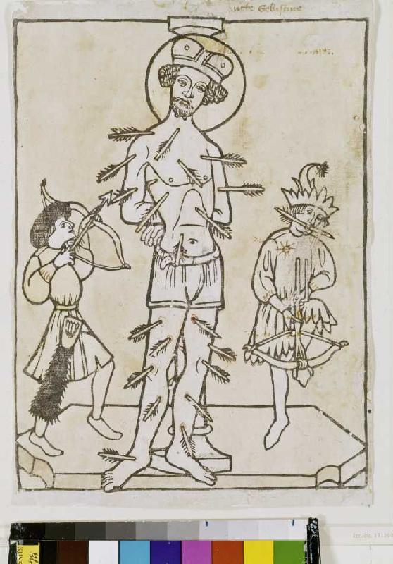 The torture of St. Sebastian od Holzschnitt