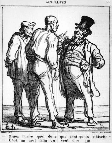 Cartoon about the plebiscite of 8th May 1870, from the Journal ''Le Charivari'' od Honoré Daumier