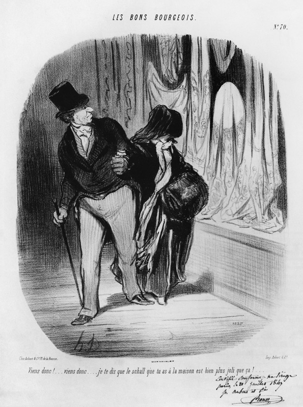 Series ''Les Bons Bourgeois'', Come along, I am telling you the scarf you have at home is much more  od Honoré Daumier