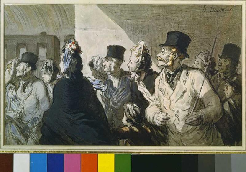 The departure of the train. od Honoré Daumier