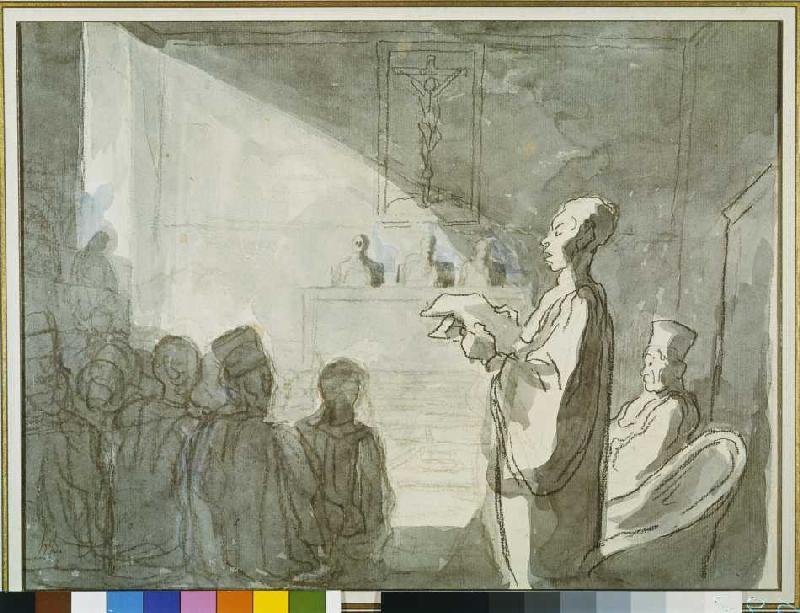 Advocate in front of the tribunal od Honoré Daumier