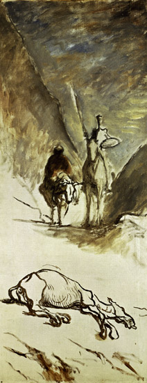 Daumier /Don Quixote & Dead Muke/ Paint. od Honoré Daumier