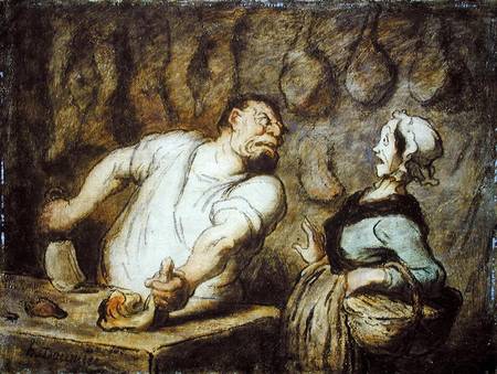 The Butcher, Montmartre Market od Honoré Daumier