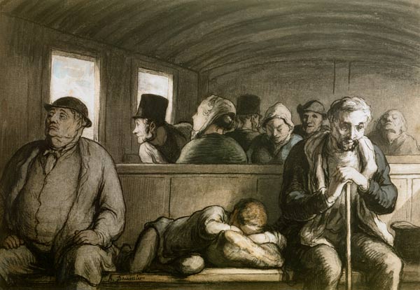 Le wagon de troisieme classe / Daumier od Honoré Daumier