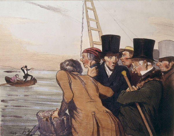 H.Daumier / Shipwreck Telemach / Litho. od Honoré Daumier