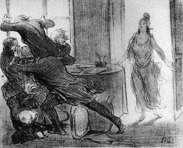 Fall of Guizot''s Cabinet, 1848 / Daumier od Honoré Daumier