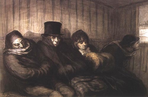 Intérieur this ' un wagon de deuxième classe od Honoré Daumier