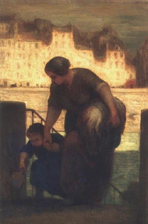 La Sortie you bateau at lessive od Honoré Daumier