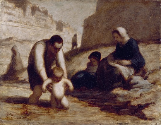 The First Bath od Honoré Daumier