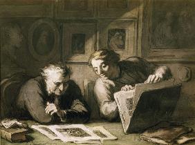 H. Daumier / Deux amateurs d''estampes