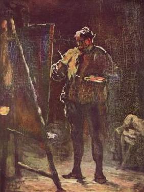 The painter in front of the easel