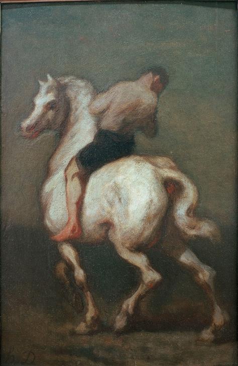 Un homme sur un cheval blanc od Honoré Daumier