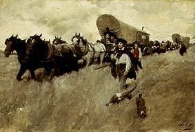 American settler on the way to the west od Howard Pyle