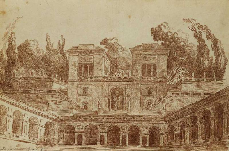 Die Villa Farnese, Rom. od Hubert Robert