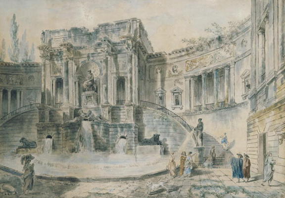 Landscape with ruins (watercolour) od Hubert Robert