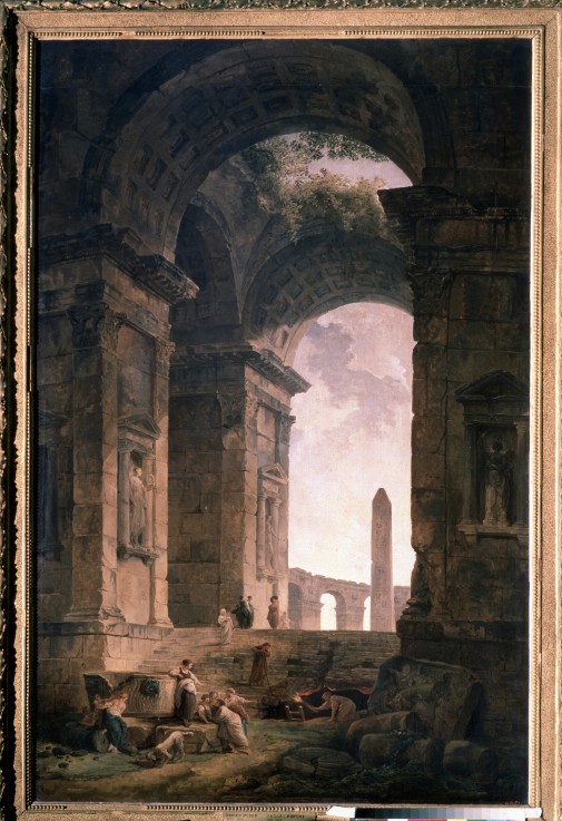 Ruins with an obelisk od Hubert Robert