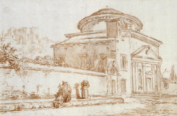 Villa Sacchetti, Rome (red chalk on paper) od Hubert Robert