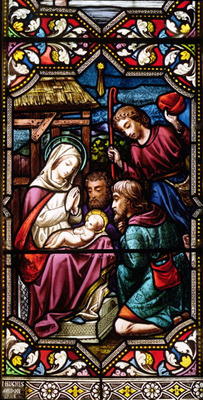 The Adoration of the Shepherds, 1865 (stained glass) od Hugh Hughes