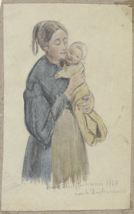 Frau mit Kind auf dem Arm od Hugo Kauffmann