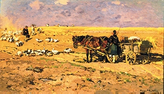 Goose herd in Hesse od Hugo Mühlig