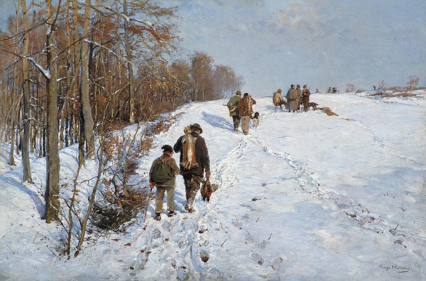 Homecoming of the winter hunting. od Hugo Mühlig