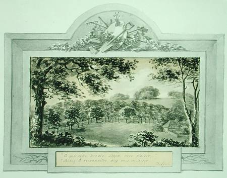 'After' view of the grounds, from the Red Book for Antony House od Humphry Repton