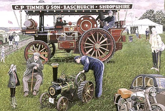 Traction Engines at the Show, 1993 (gouache on card)  od Huw S.  Parsons