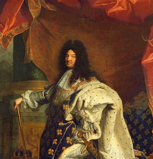 Louis XIV in Royal Costume, 1701 (detail of 59867) od Hyacinthe Rigaud