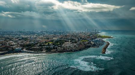 Jaffa port aerial view